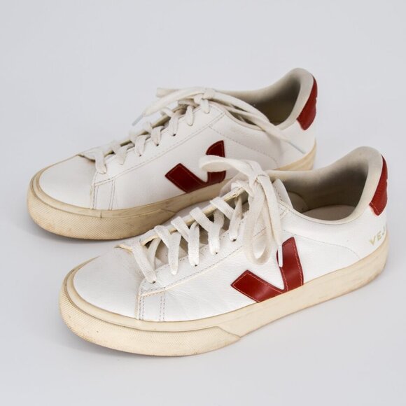 Veja Campo Chromefree Sneakers Extra White Rouille Leather Women's US 7 EU 38 - Picture 6 of 9